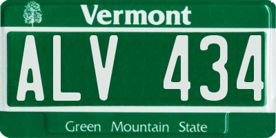 VT license plate ALV434