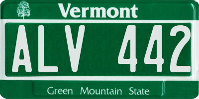 VT license plate ALV442