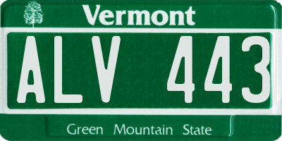 VT license plate ALV443