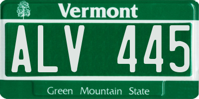VT license plate ALV445