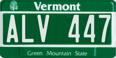 VT license plate ALV447