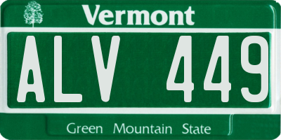 VT license plate ALV449