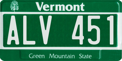 VT license plate ALV451