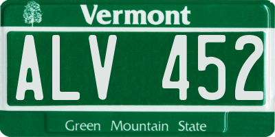 VT license plate ALV452
