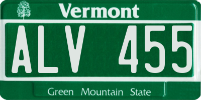 VT license plate ALV455
