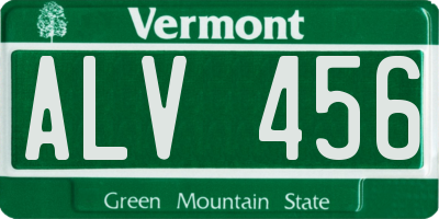VT license plate ALV456