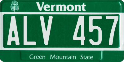 VT license plate ALV457