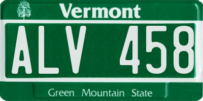 VT license plate ALV458