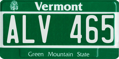 VT license plate ALV465