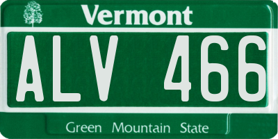 VT license plate ALV466
