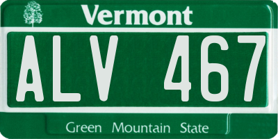 VT license plate ALV467