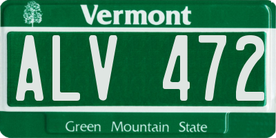 VT license plate ALV472
