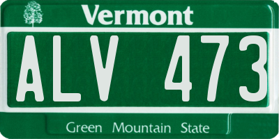 VT license plate ALV473