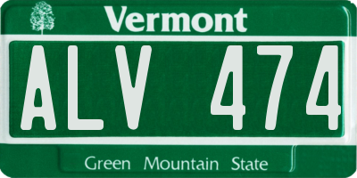 VT license plate ALV474