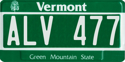 VT license plate ALV477