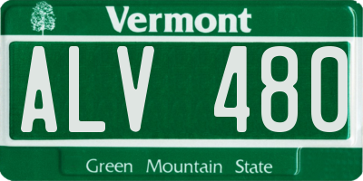 VT license plate ALV480
