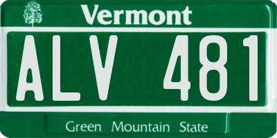VT license plate ALV481