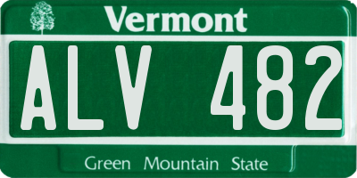 VT license plate ALV482