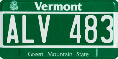 VT license plate ALV483