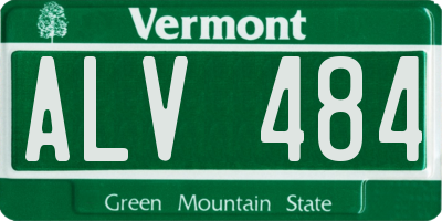 VT license plate ALV484