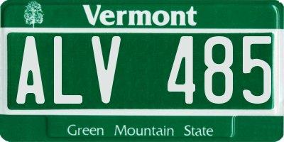 VT license plate ALV485