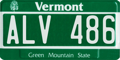 VT license plate ALV486