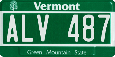 VT license plate ALV487