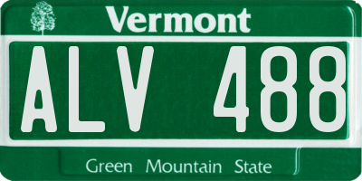 VT license plate ALV488