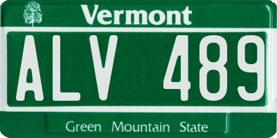 VT license plate ALV489