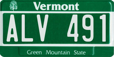 VT license plate ALV491