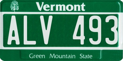 VT license plate ALV493