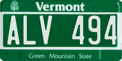 VT license plate ALV494