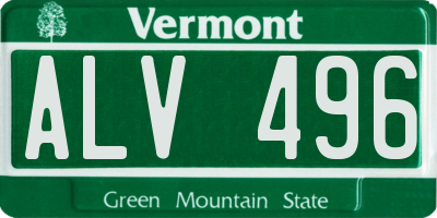VT license plate ALV496