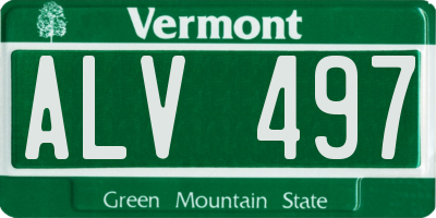 VT license plate ALV497
