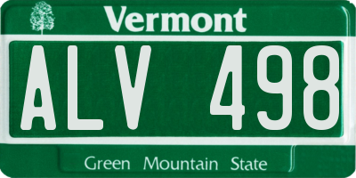 VT license plate ALV498