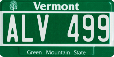 VT license plate ALV499