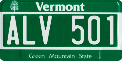 VT license plate ALV501