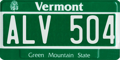 VT license plate ALV504