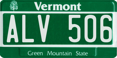 VT license plate ALV506