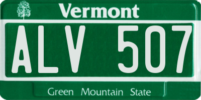 VT license plate ALV507