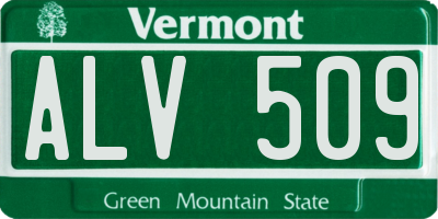 VT license plate ALV509