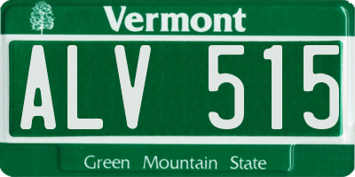 VT license plate ALV515