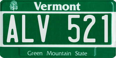 VT license plate ALV521