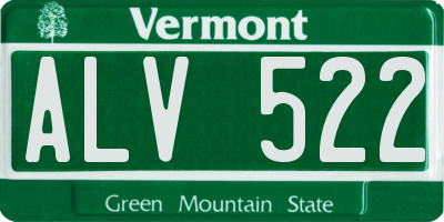 VT license plate ALV522