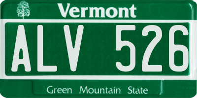 VT license plate ALV526
