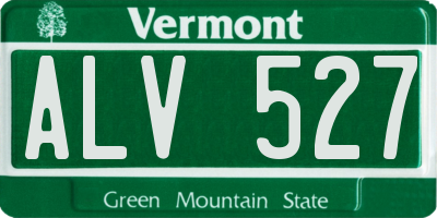 VT license plate ALV527