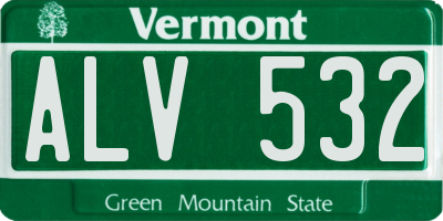 VT license plate ALV532