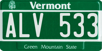 VT license plate ALV533