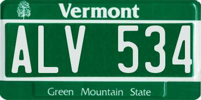 VT license plate ALV534