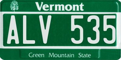 VT license plate ALV535